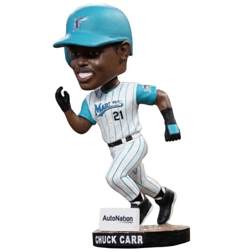 Chuck Carr #21 Marlins Bobblehead New in box 7" high 3" wide 3.5" deep